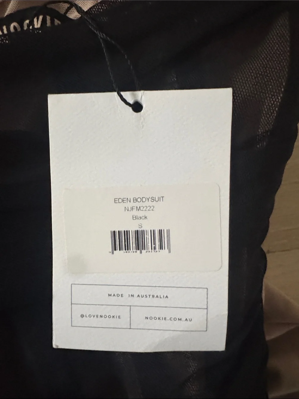 NWT Nookie Eden Bodysuit, Black, Small